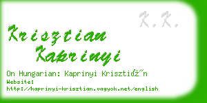 krisztian kaprinyi business card